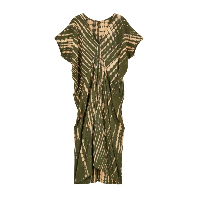 Thumbnail of Madella Hand Dyed Kaftan Dress In Seaweed Green image