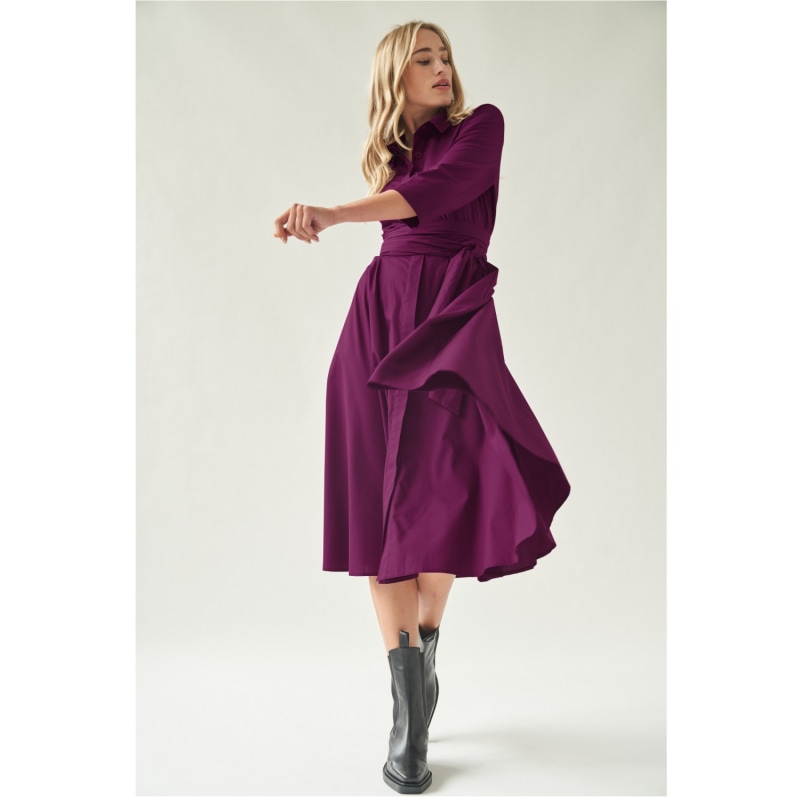 Thumbnail of Shirtdress With Tie Belt Eggplant image