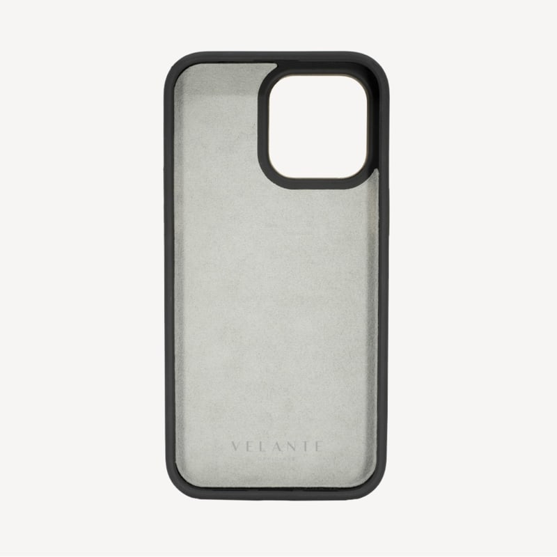 Thumbnail of Calf Leather Phone Case, Saffiano Texture, Gold - Avocado image