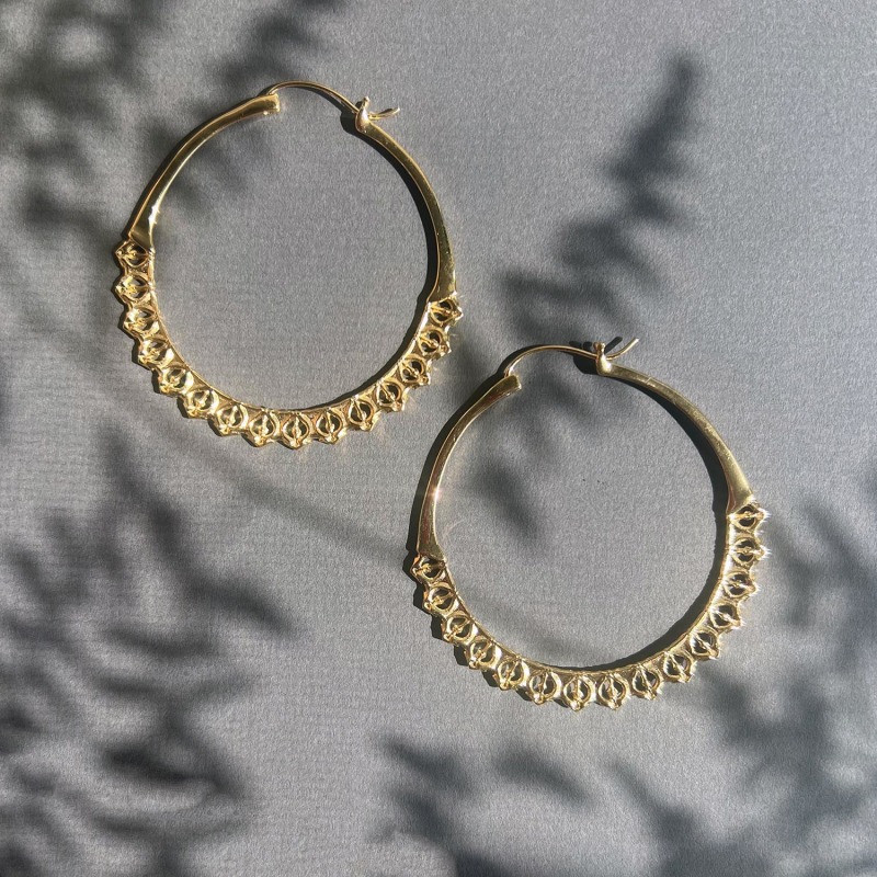 Thumbnail of Calla Hoops Gold Large image