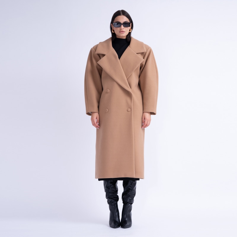 Structured camel coat on sale