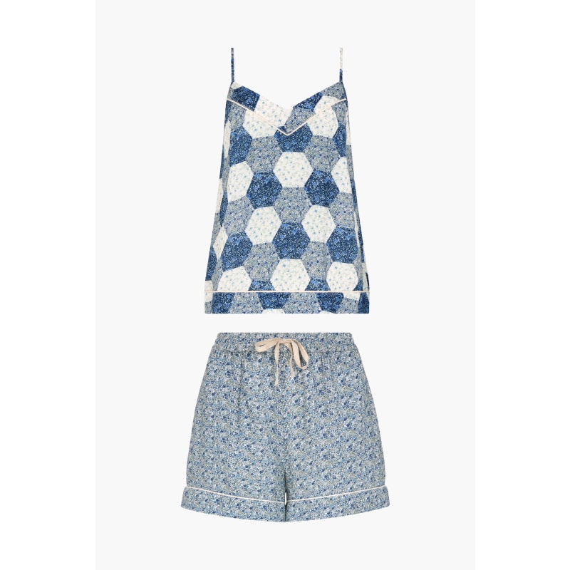 Thumbnail of Camilla Cami & Short Pyjama Set Aster Patchwork Blue image