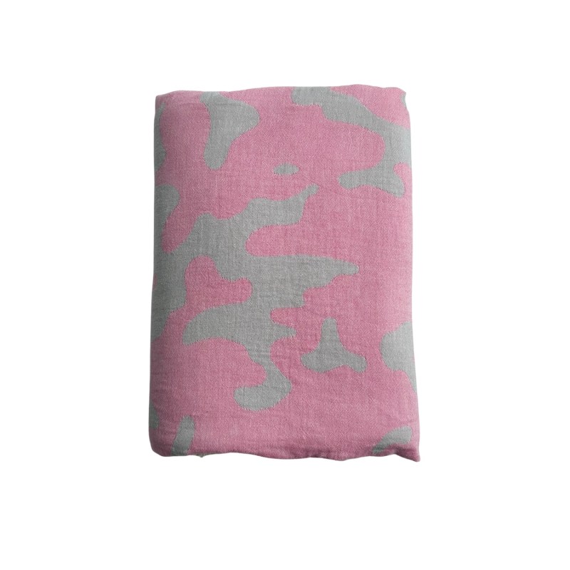 Thumbnail of Camo Fleece Lined Throw - Bubblegum / Grey image