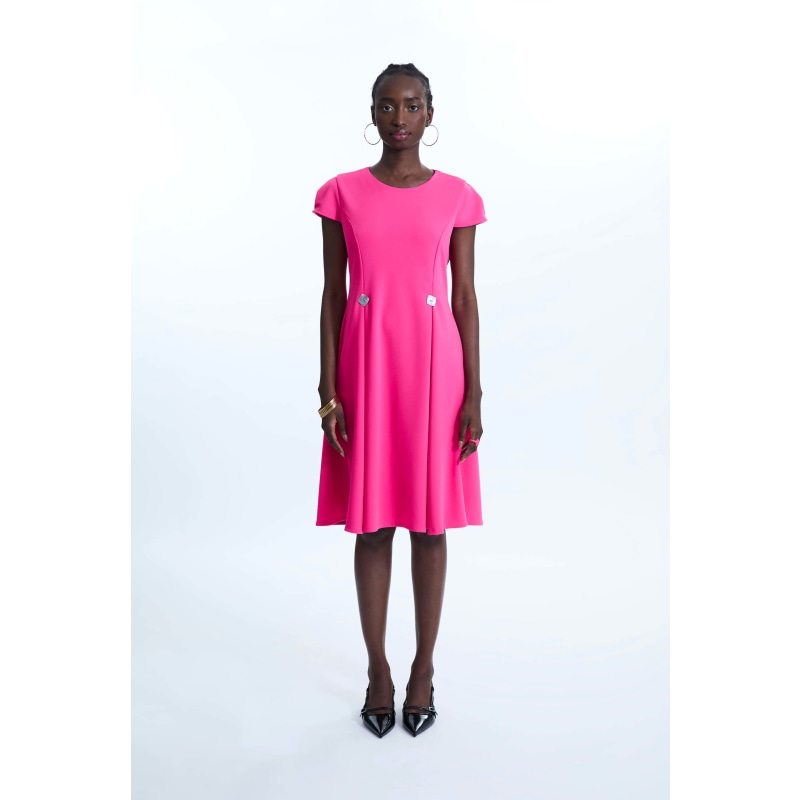 Thumbnail of Cap Sleeve Button Midi Dress Fuchsia image