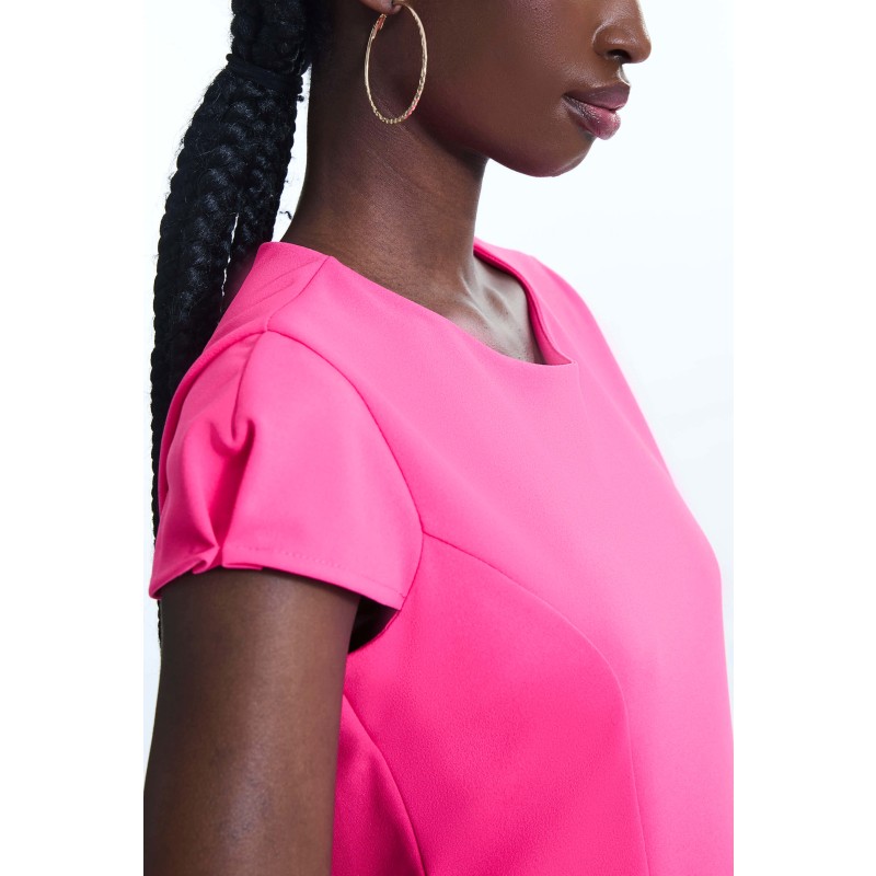 Thumbnail of Cap Sleeve Button Midi Dress Fuchsia image