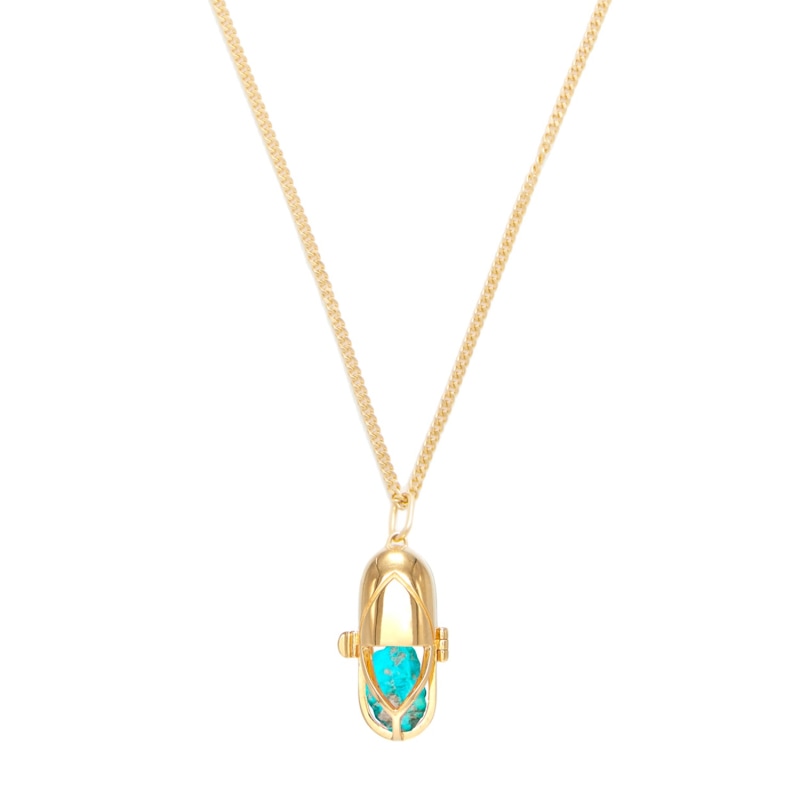 Thumbnail of Capsule Crystal Pendant - Gold Vermeil - Turquoise image