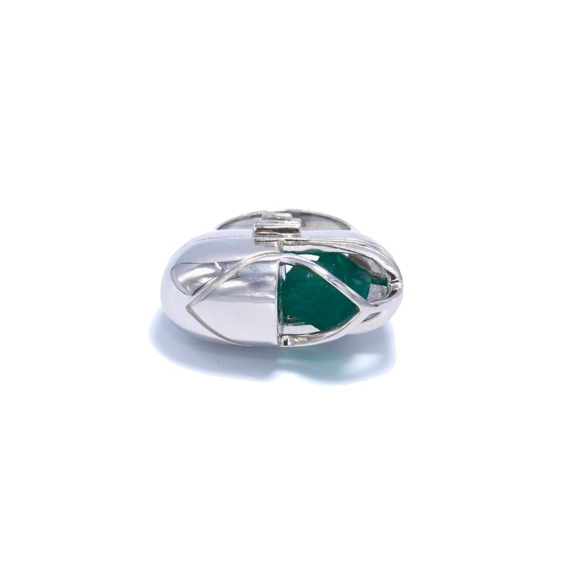 Thumbnail of Capsule Crystal Ring - Sterling Silver - Green Onyx image