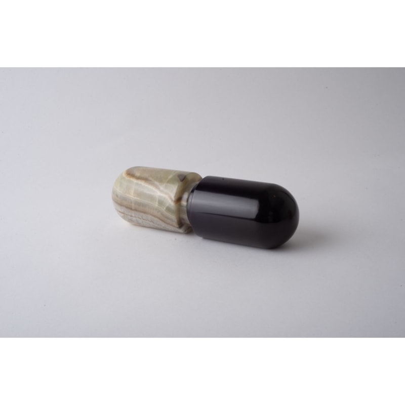 Thumbnail of Pill Sculpture - Black Marble & Green Onyx image