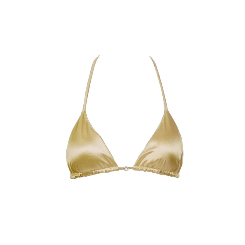 Cara Triangle Satin Top In Goddess Decolet the label Wolf Badger
