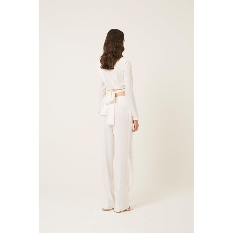 Thumbnail of Cara White Satin Trousers image