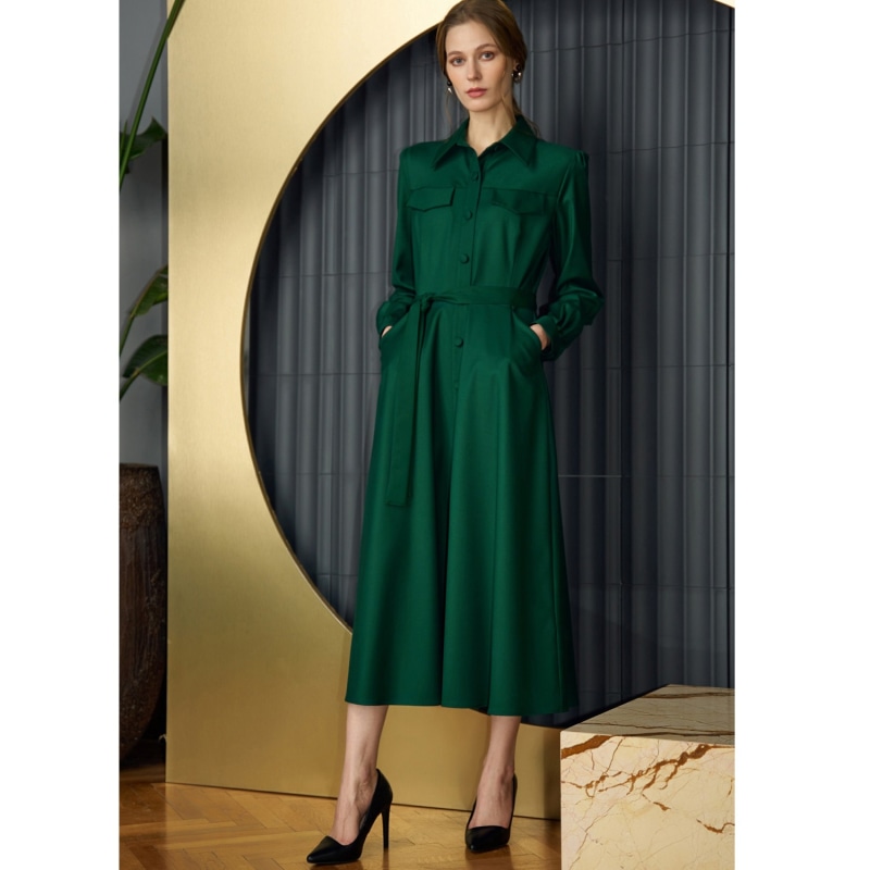 Thumbnail of Carlotta Midi Shirt Dress In Green image