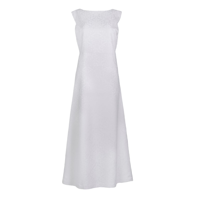 Thumbnail of Caroline Floral Jacquard Maxi Dress In White image