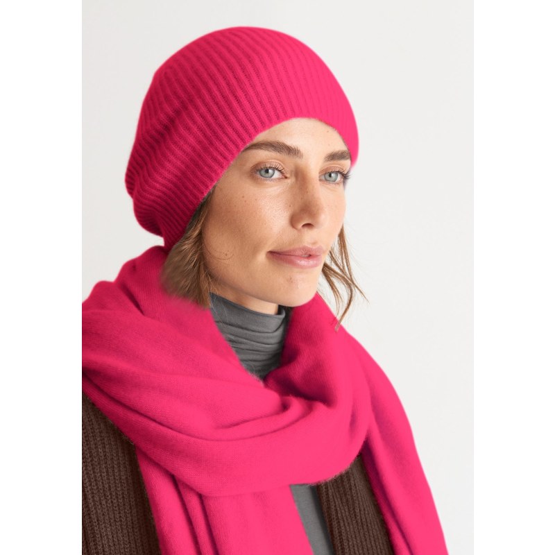 Pink cashmere beanie best sale