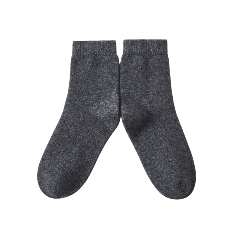 Thumbnail of Cashmere Quarter-Length Socks Set Of Two - Meditating Lamb Collection In Earl Grey image