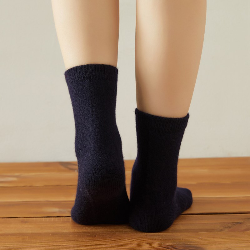 Thumbnail of Cashmere Quarter-Length Socks Set Of Two - Meditating Lamb Collection In Midnight Blue image