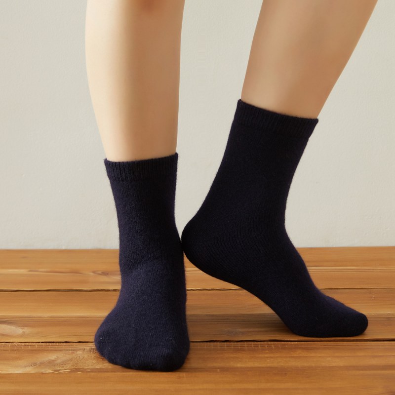 Thumbnail of Cashmere Quarter-Length Socks Set Of Two - Meditating Lamb Collection In Midnight Blue image