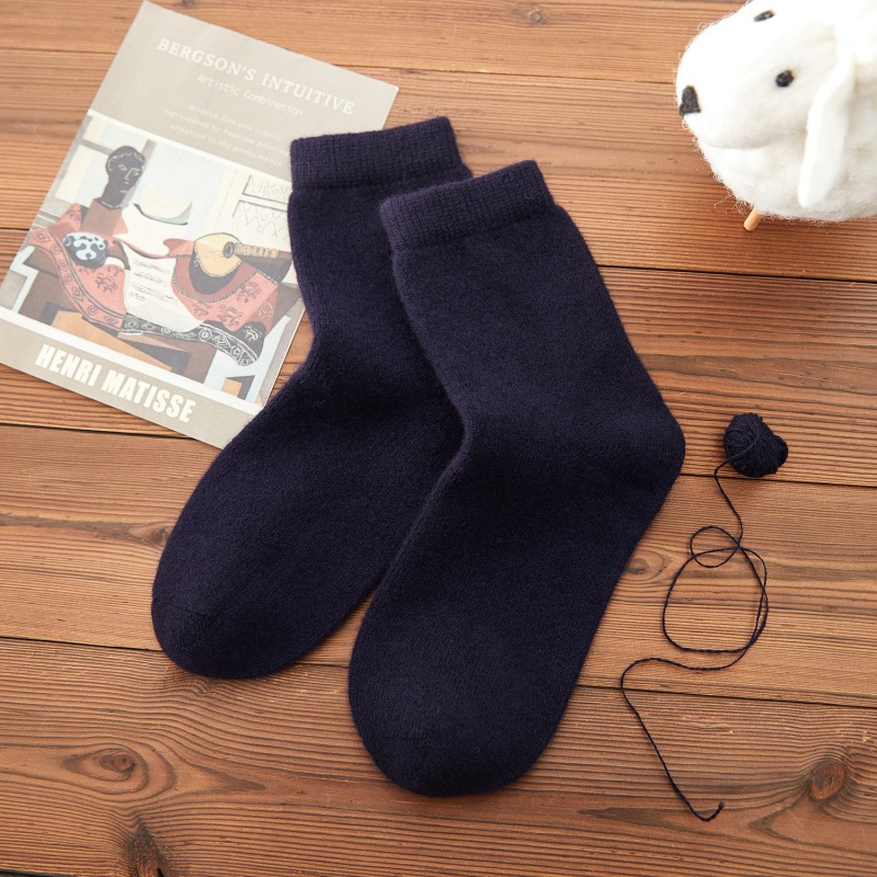 Thumbnail of Cashmere Quarter-Length Socks Set Of Two - Meditating Lamb Collection In Midnight Blue image