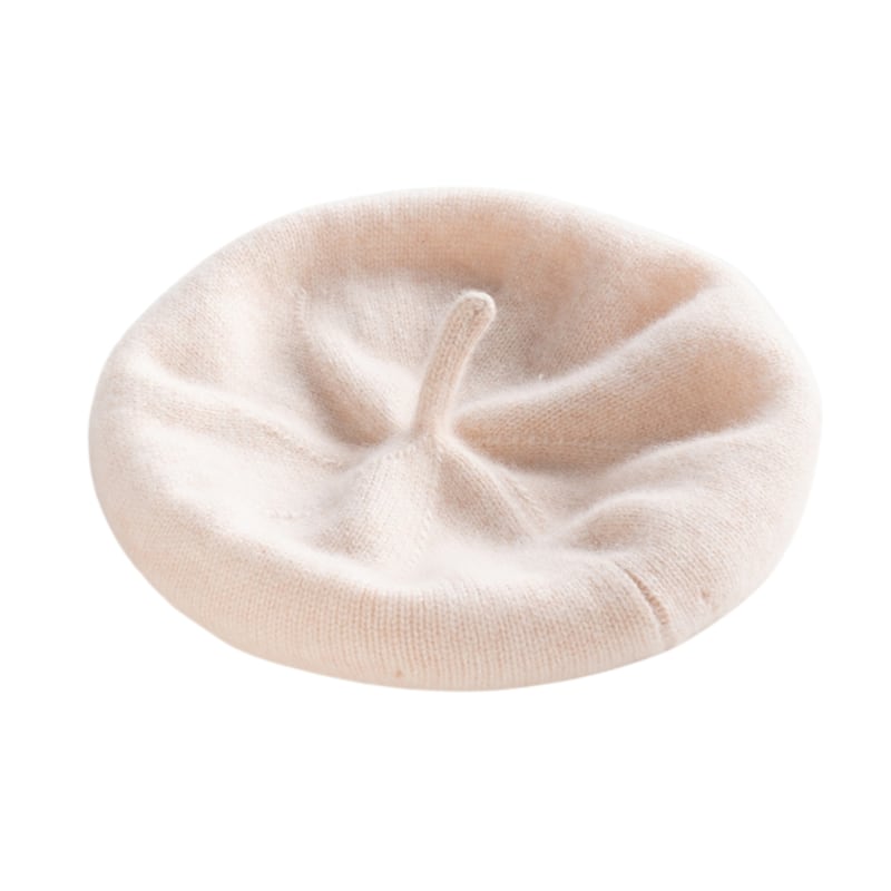 Thumbnail of Cashmere Rib Trim Beret Hat - Cream image