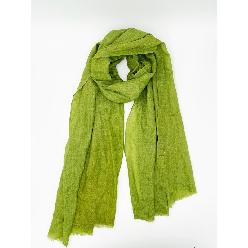 Cashmere Scarf Lime Green Transcend Wolf Badger