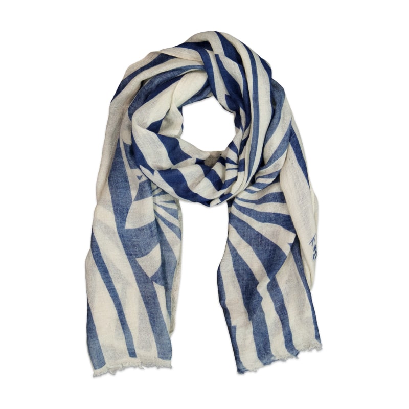 Thumbnail of Luxurious Cashmere Wrap Shawl In Blossom Indigo Screen Print image