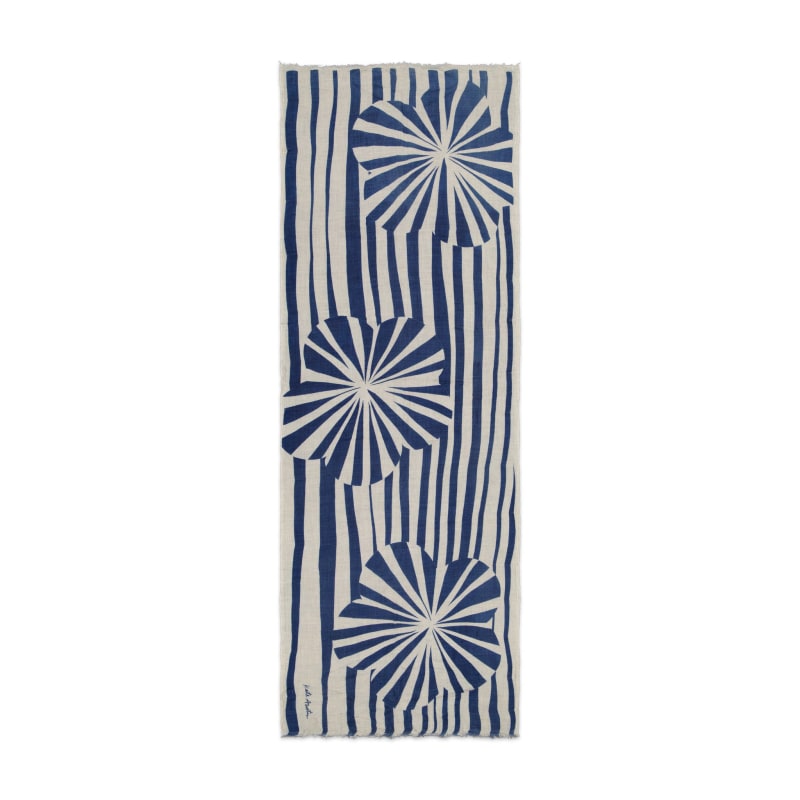 Thumbnail of Luxurious Cashmere Wrap Shawl In Blossom Indigo Screen Print image