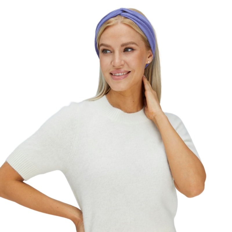 Thumbnail of Cashmere Twisted Front Headband - Purple image