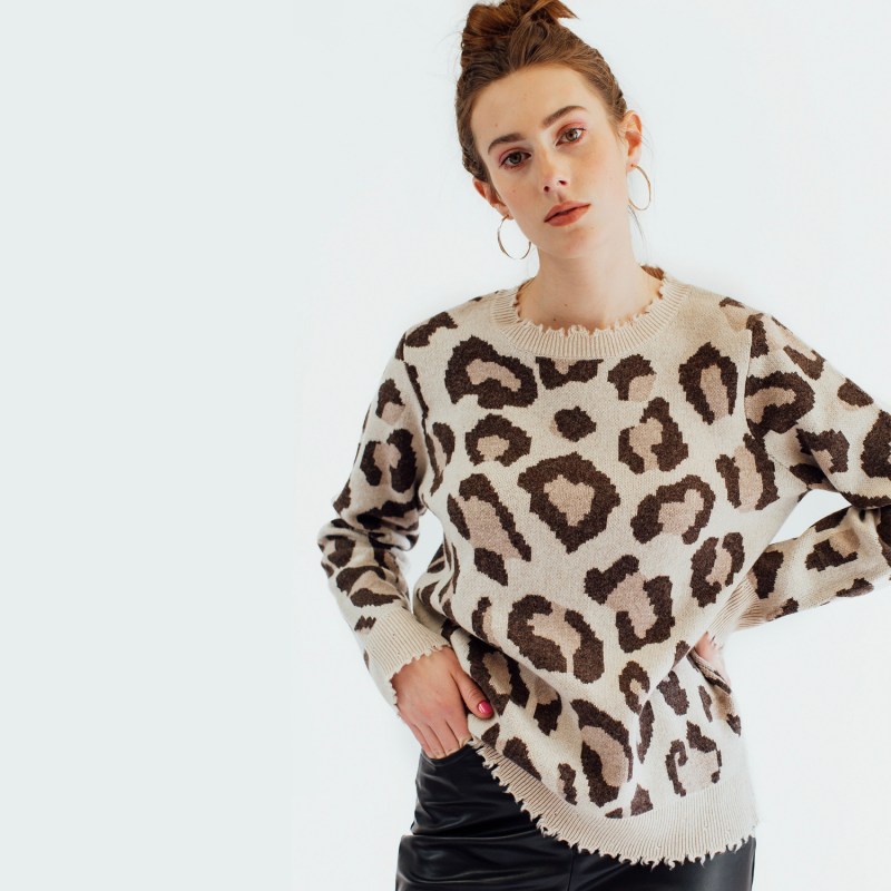 Leopard print cashmere jumper sale