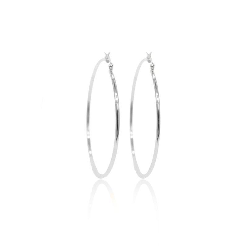 Thumbnail of Casia Minimal Hoop Earrings - Silver image