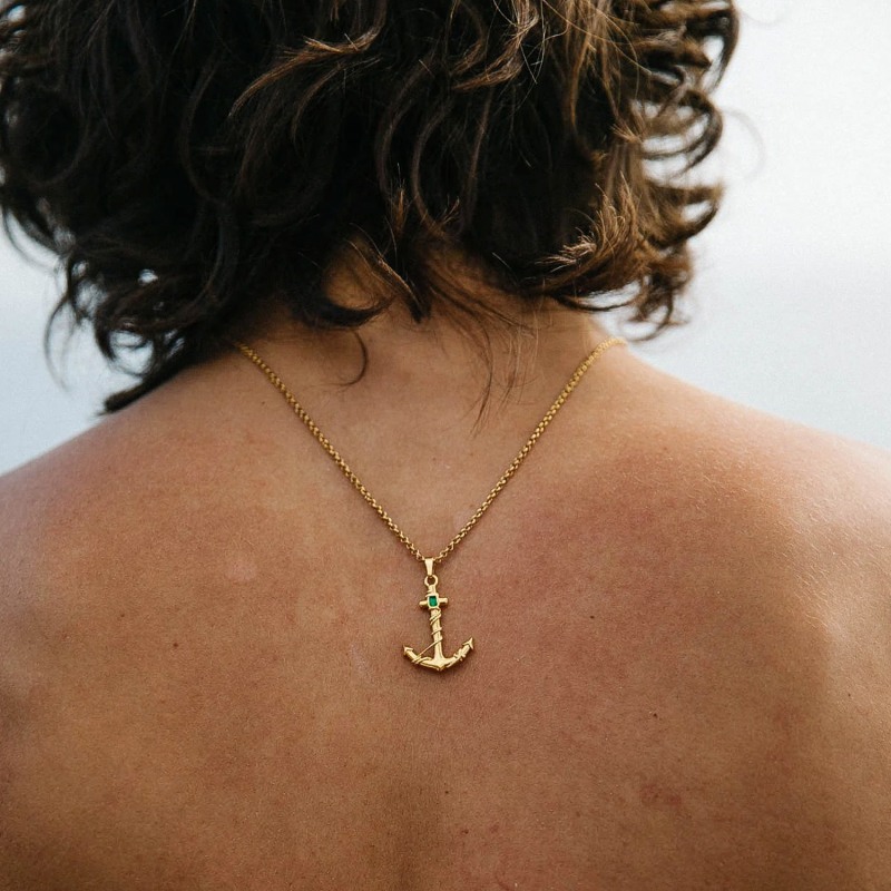 Thumbnail of Caspian Gold Anchor Necklace image