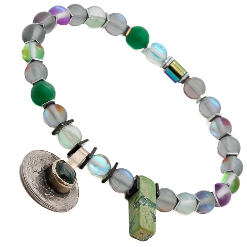 Cat Eye Ankle Bracelet Green Ebru Jewelry Wolf Badger