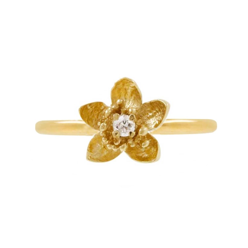 Thumbnail of Diamond Cherry Blossom Ring - Gold image