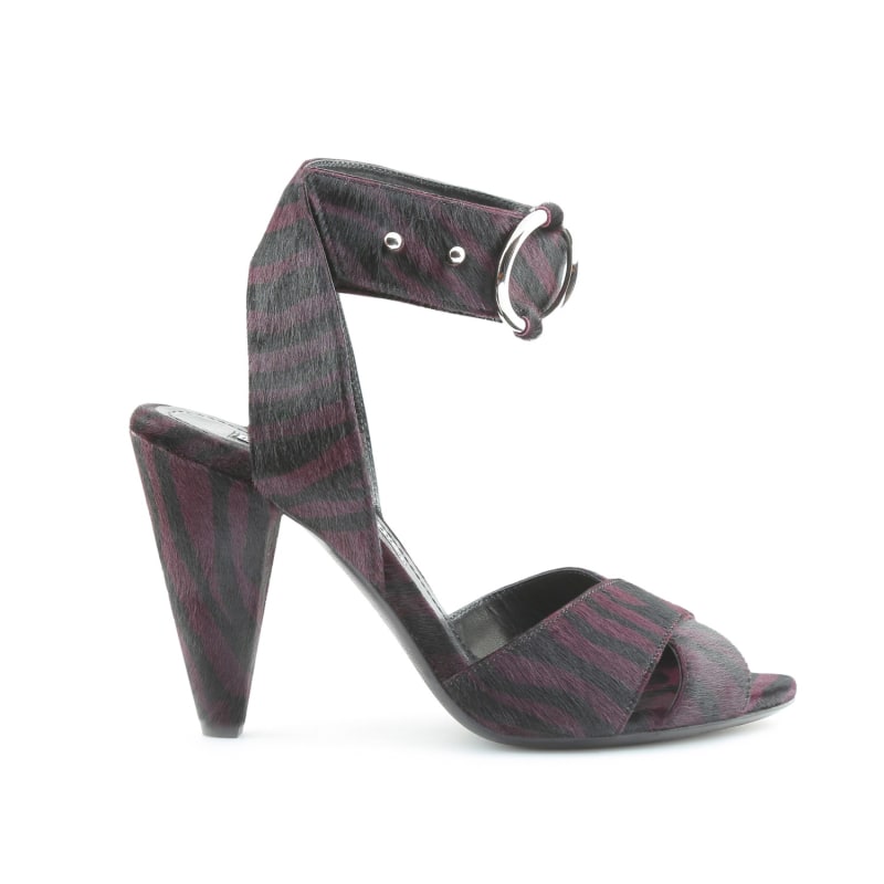 Thumbnail of Montana Black & Plum Zebra Print Sandals image