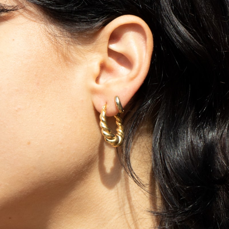 Oval twist hoop earrings cheap
