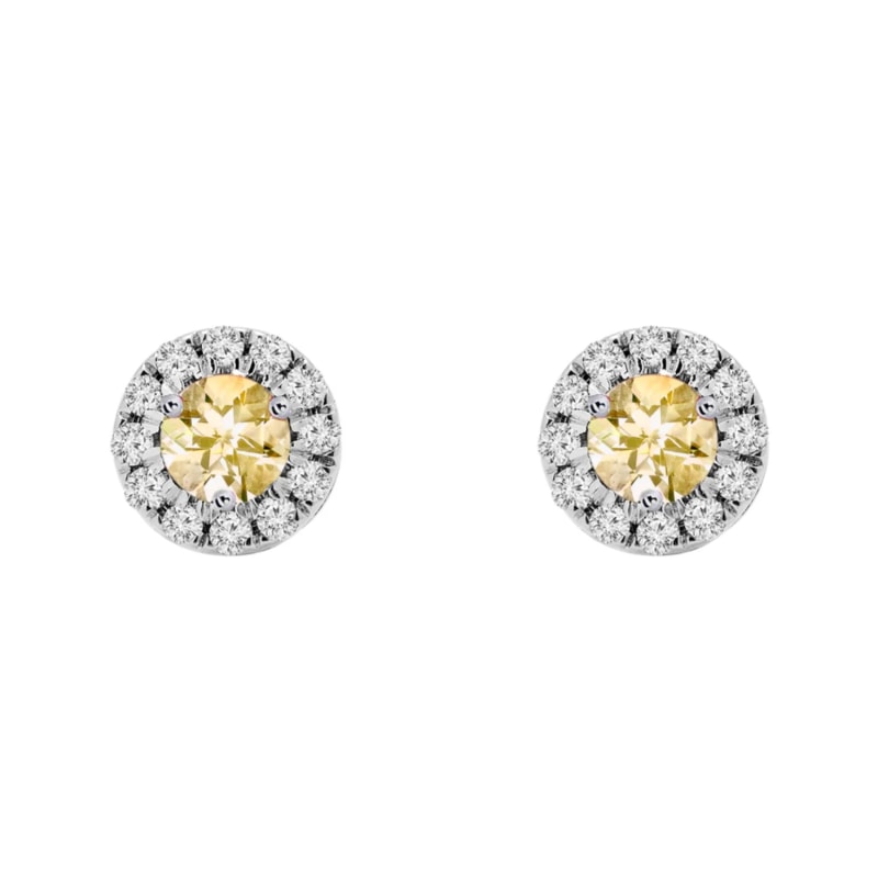 Thumbnail of Birthstone Halo Earrings - Citrine image