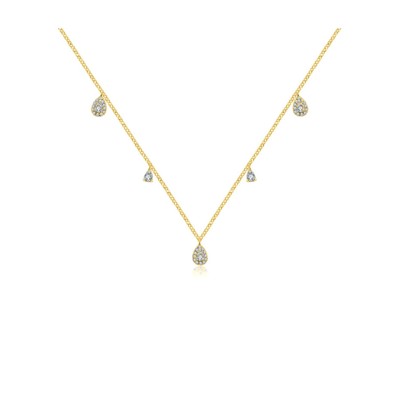 Thumbnail of 18K Yellow Gold Drop Shape Diamond Necklace / Choker image