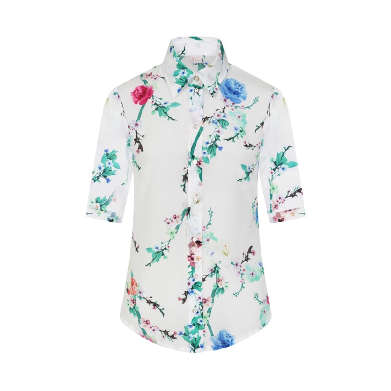 Thumbnail of White Cherry Blossom Silk Shirt image