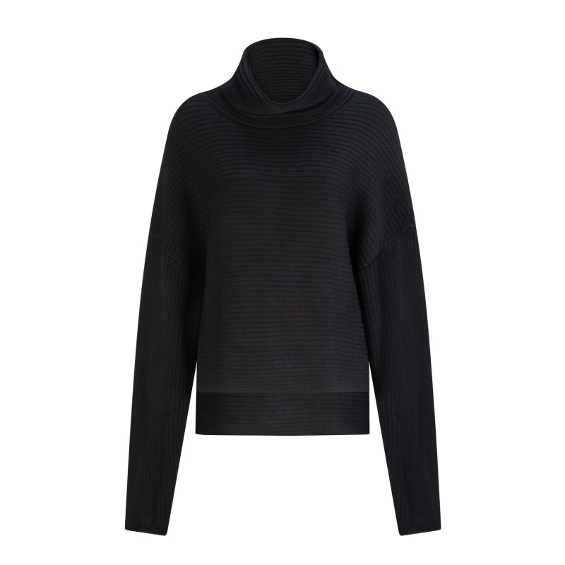 Geno Black Roll Neck Jumper