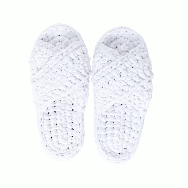 Thumbnail of Handmade Crochet Slippers In White image