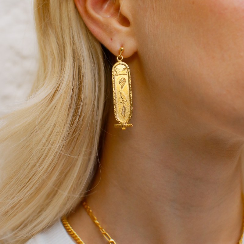Egyptian gold earrings deals