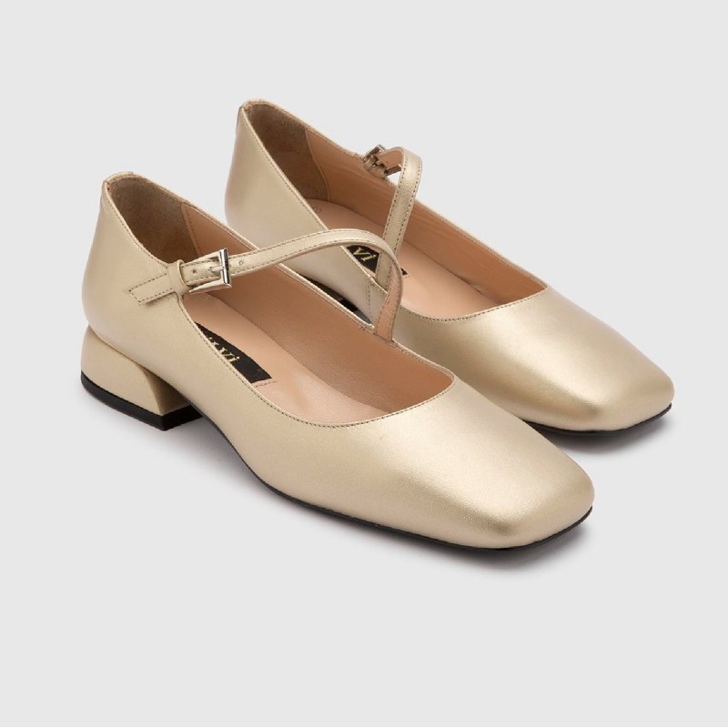 Thumbnail of Ceiba Gold Leather Women's Ballerina image