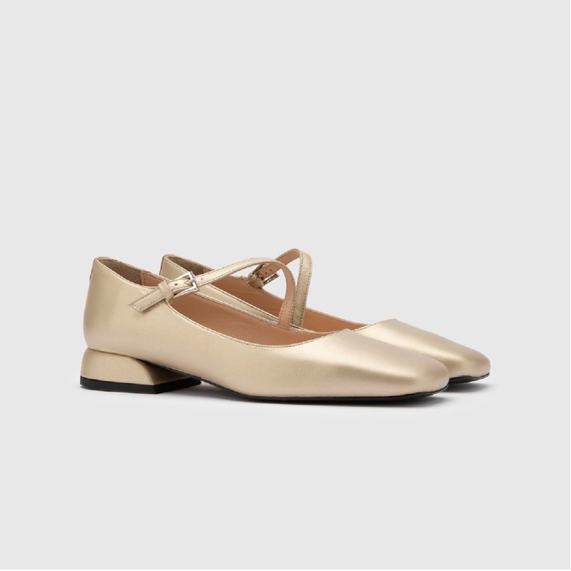 Thumbnail of Ceiba Gold Leather Women's Ballerina image