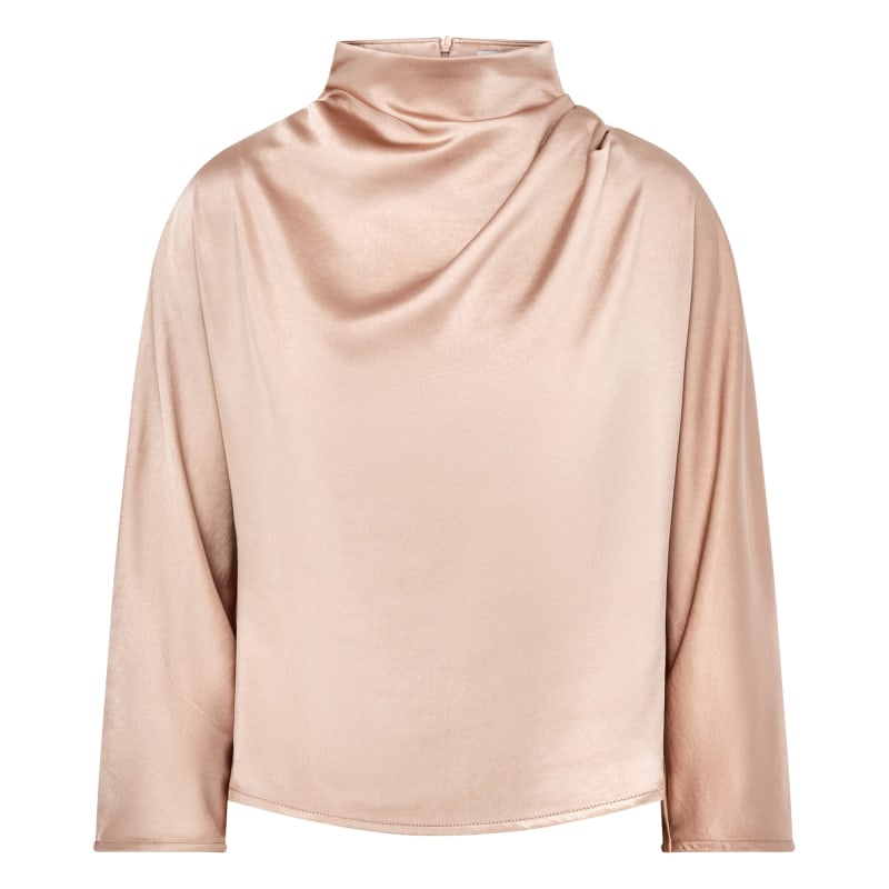 Thumbnail of Celeste Cowl Neck Nude Satin Top image