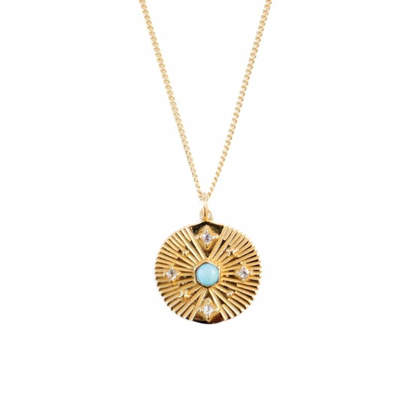 Thumbnail of Celestial Coin Necklace -Turquoise image