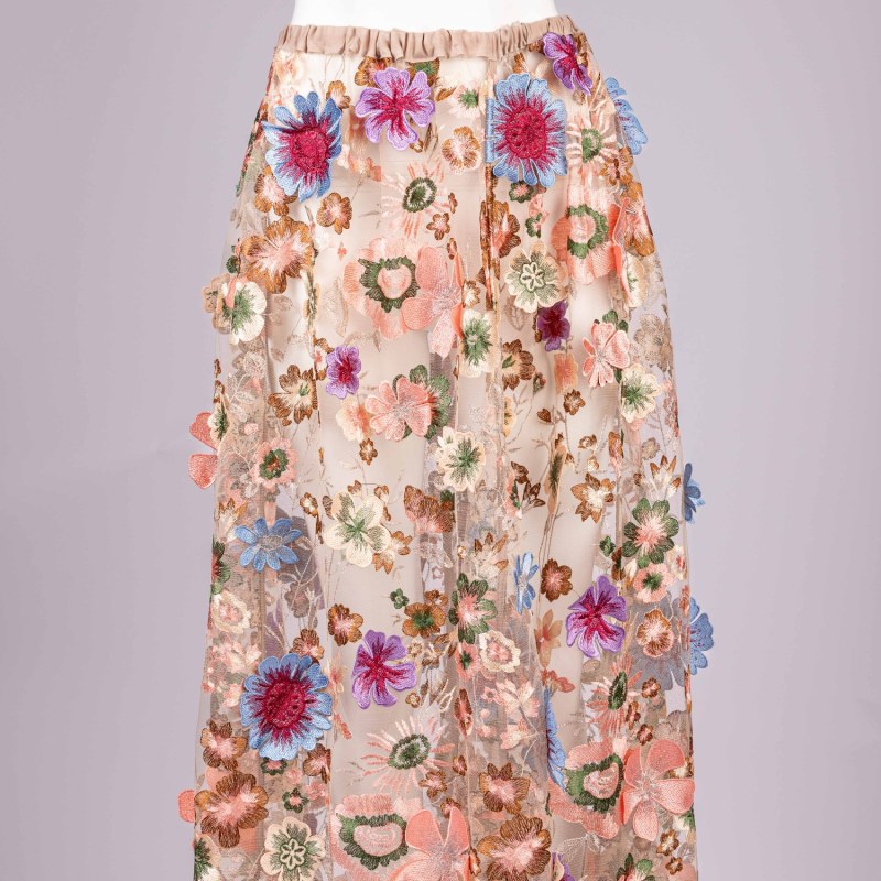 Thumbnail of Celestial Wildflower - Skirt Of Embroidered Multicoloured Cascading Flowers image