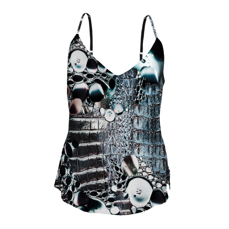 Thumbnail of Silk Camisole - Metallic Crocodile & Bubbles Print image