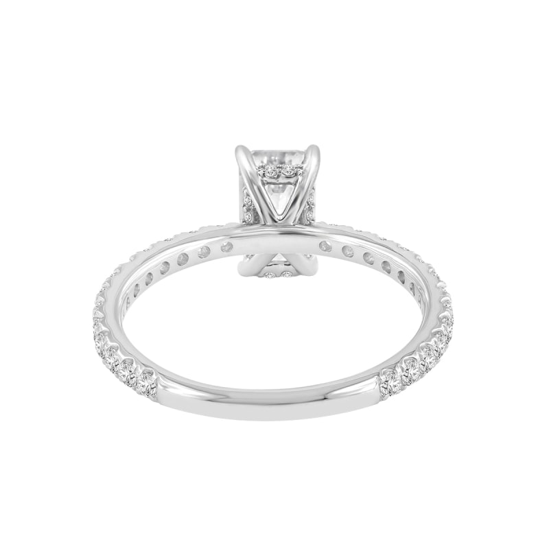 Thumbnail of Certified Lab Grown Diamond Emerald Cut Hidden Halo Ring In White Gold image