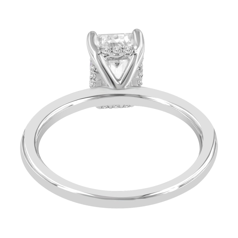 Thumbnail of Certified Lab Grown Diamond Emerald Cut Solitaire Hidden Halo Ring In White Gold image