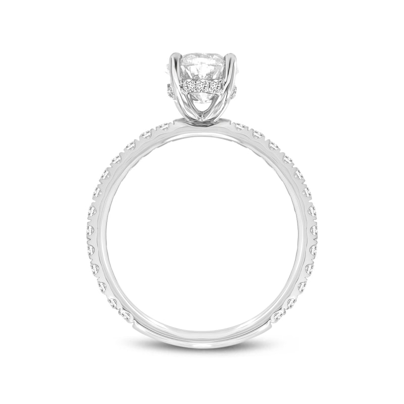 Thumbnail of Certified Lab Grown Diamond Oval Hidden Halo Ring In White Gold image