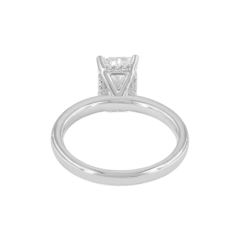 Thumbnail of Certified Lab Grown Diamond Radiant Cut Solitaire Hidden Halo Ring In White Gold image
