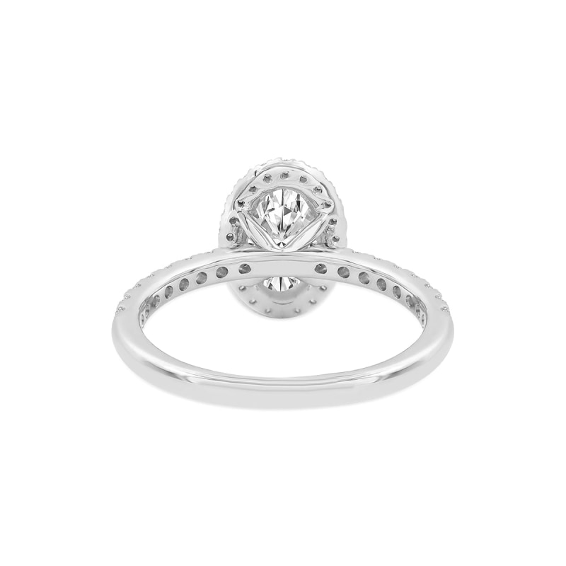 Thumbnail of Certified Lab Grown Oval Halo Diamond Ring In White Gold image